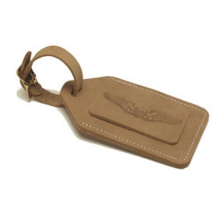 Natural Leather Bullet Nose Security Bag Tag